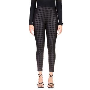 Sanctuary Black Plaid Checkered Pull on Skinny Stretch Pants Size Small NWT